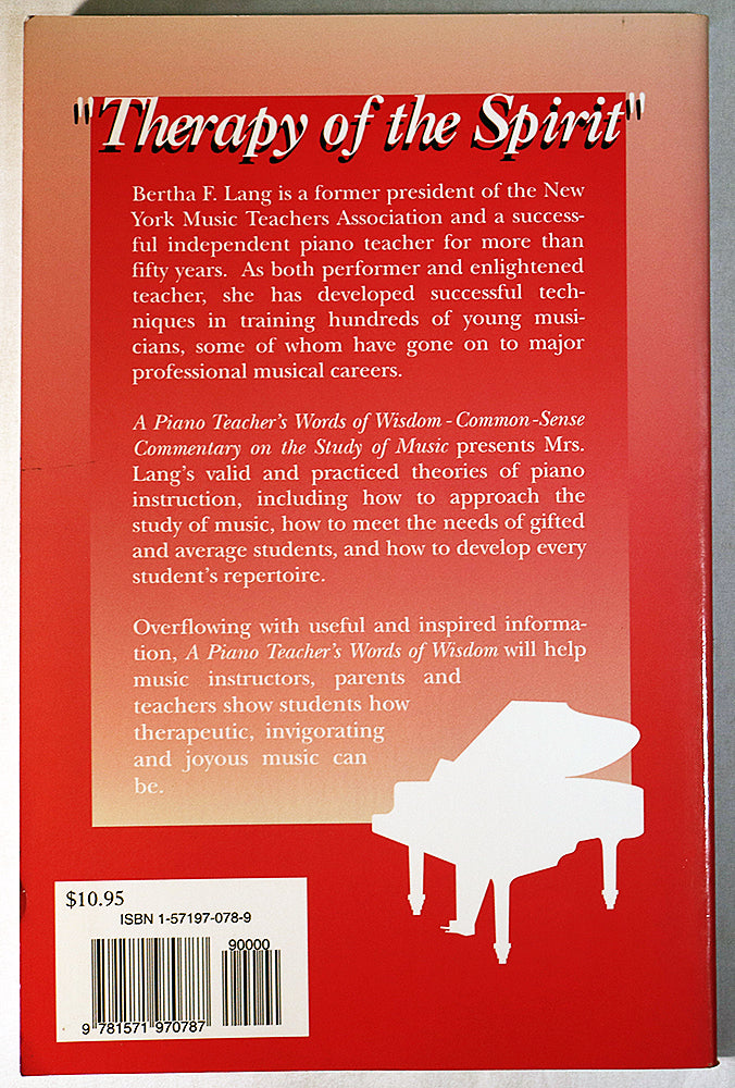 A Piano Teacher's Words of Wisdom