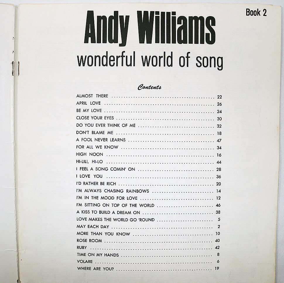 Andy Williams: Wonderful World of Song, Book 2