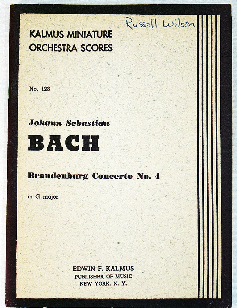 Bach: Brandenburg Concerto No. 4 in G Major (Miniature Study Score)