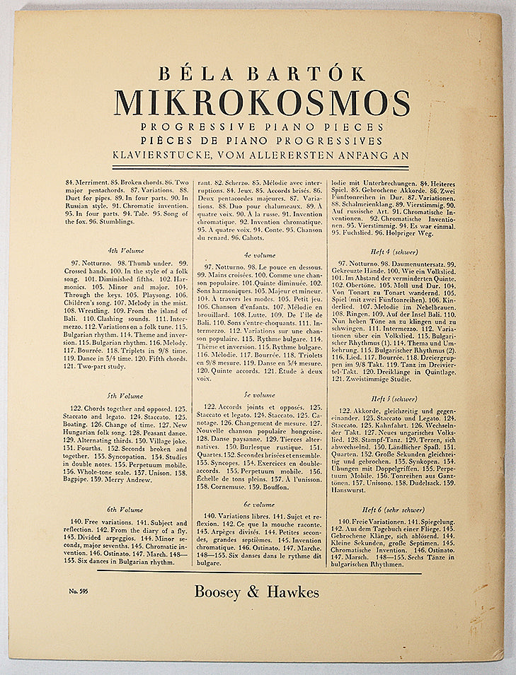 Bartok: Mikrokosmos, Vol. 4
