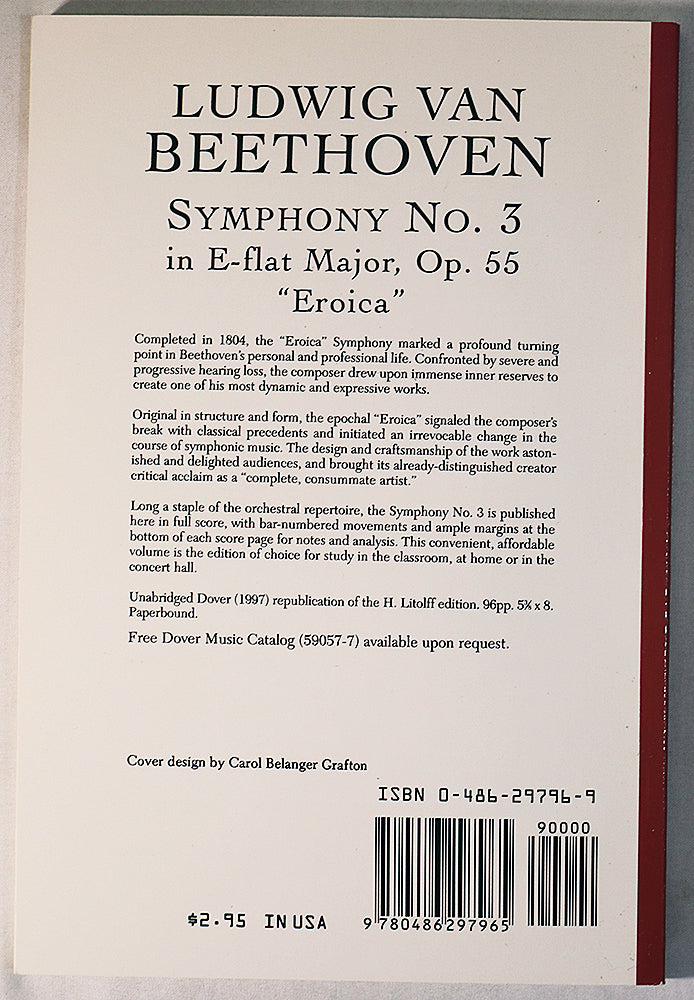Beethoven: Symphony No. 3 in E-Flat Major, Op. 55 "Eroica" (Miniature Study Score)
