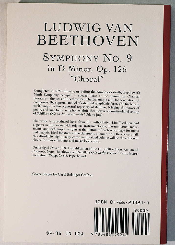 Beethoven: Symphony No. 9 in D Minor, Op. 125 "Choral" (Miniature Study Score)