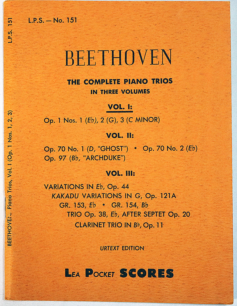 Beethoven: The Complete Piano Trios in Three Volumes, Vol. 1 (Lea Pocket Score)