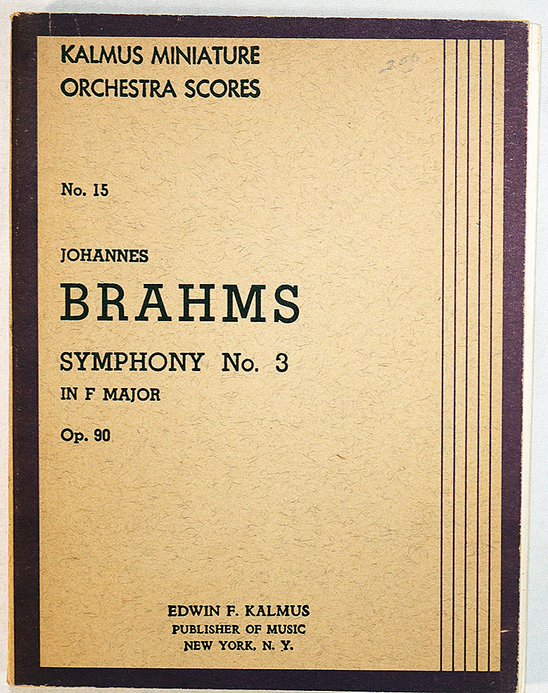 Brahms: Symphony No. 3 in F Major, Op. 90 (Miniature Study Score)