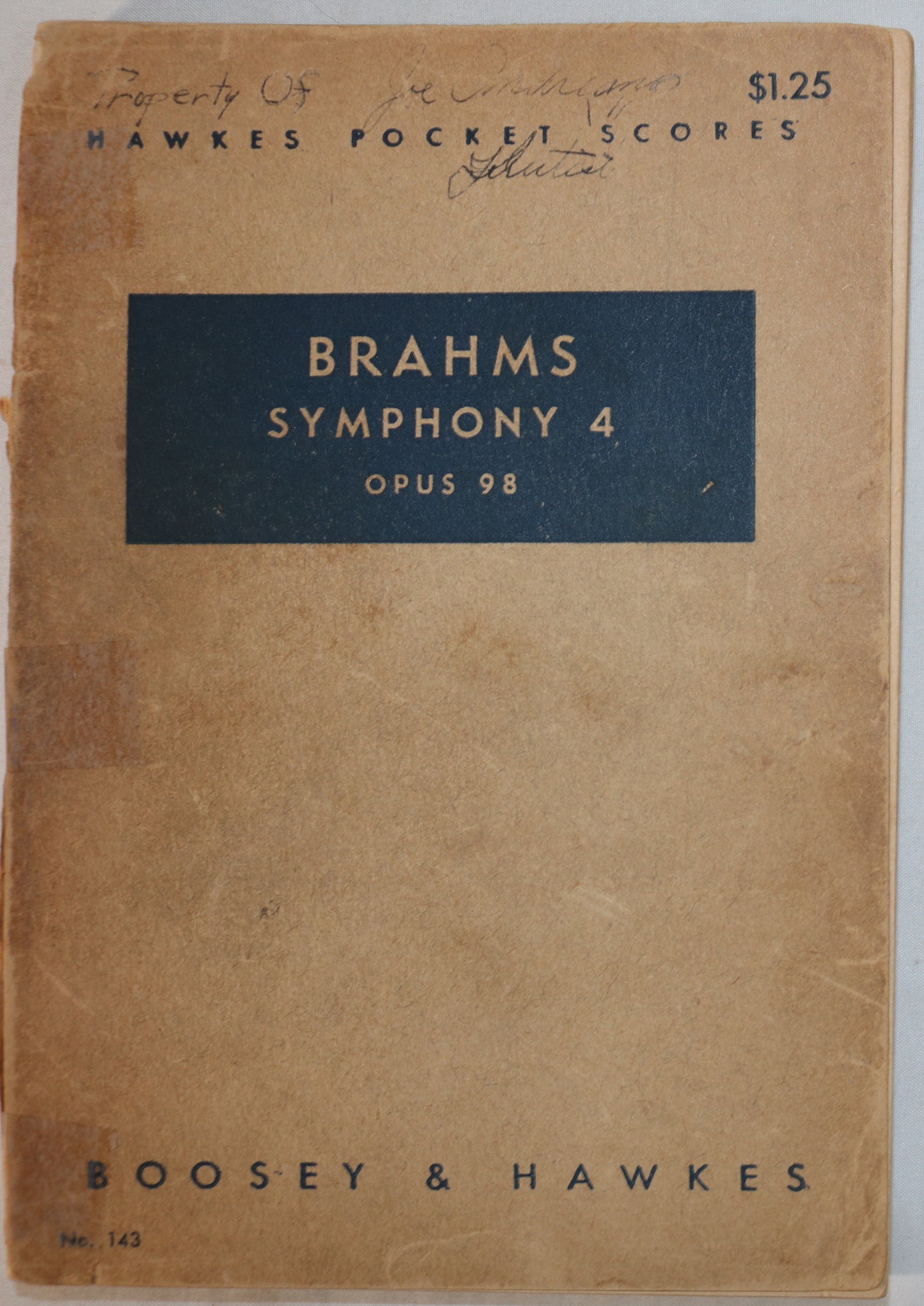 Brahms: Symphony No. 4, Op. 98 (Miniature Study Score)