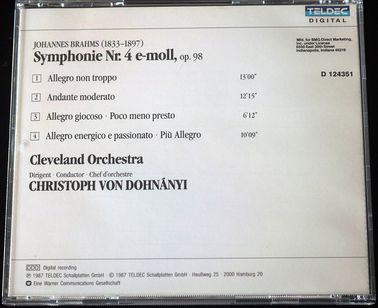 Brahms: Symphony No. 4 (CD)