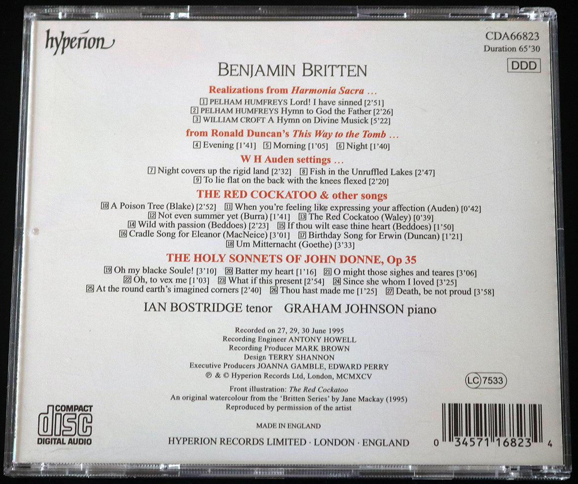 Britten: The Red Cockatoo, The Holy Sonnets of John Donne and other songs (CD)