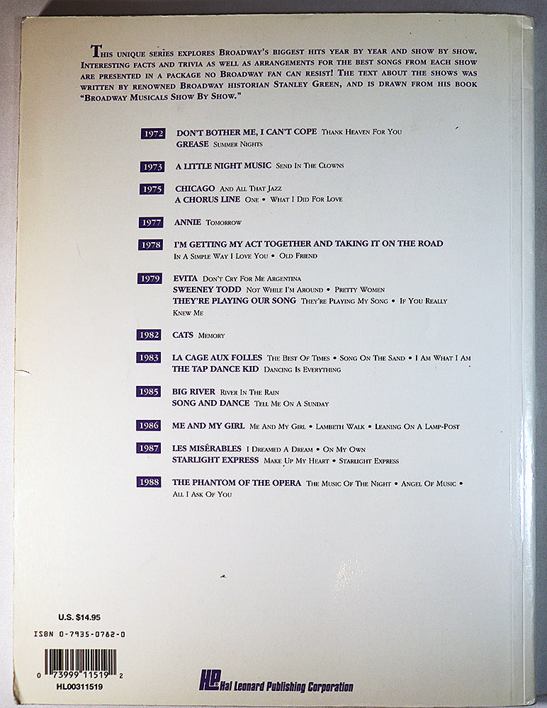 Broadway Musicals Show by Show 1972-1988