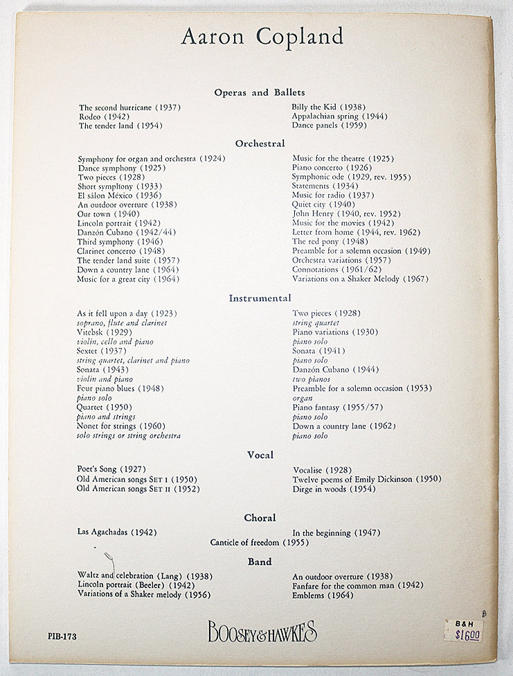 Copland: Piano Fantasy
