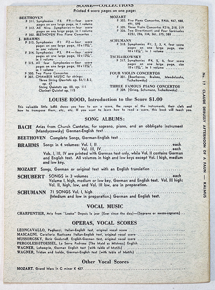 Debussy: Afternoon of a Faun (Miniature Study Score)