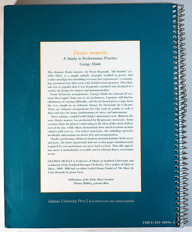 Doulce Memoire: A Study in Performance Practice (Spiral Bound)