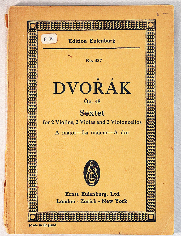 Dvorak: Sextet, Op. 48 (Miniature Study Score)