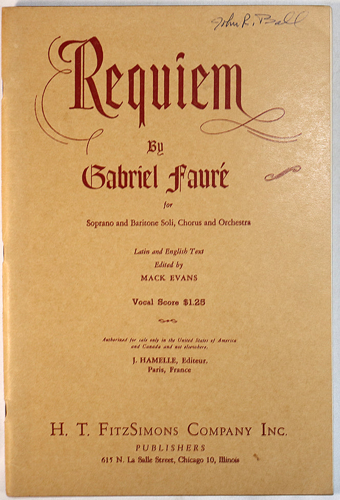 Faure: Requiem (Vocal Score)
