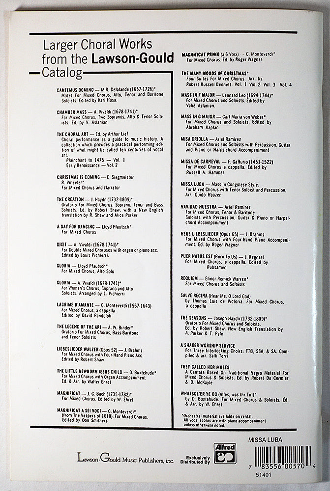 Haazen: Missa Luba - Mass in Congolese Style (Vocal Score)