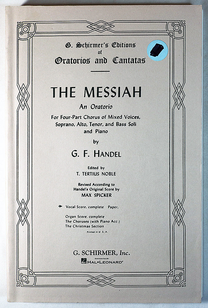 Handel: The Messiah - An Oratorio (Vocal Score)