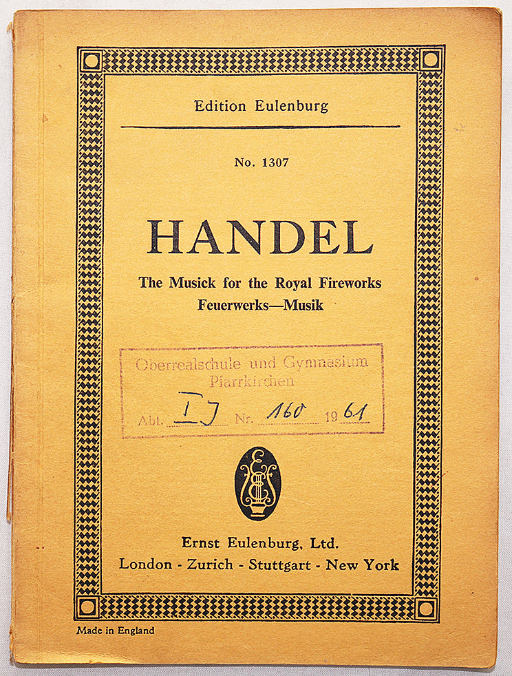 Handel: The Music for the Royal Fireworks (Miniature Study Score)