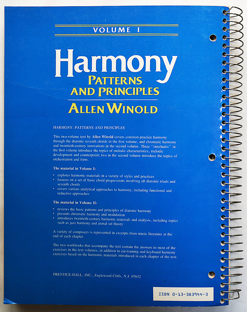 Harmony Patterns and Principles, Volume 1 (Workbook) - Spiral Bound Edition