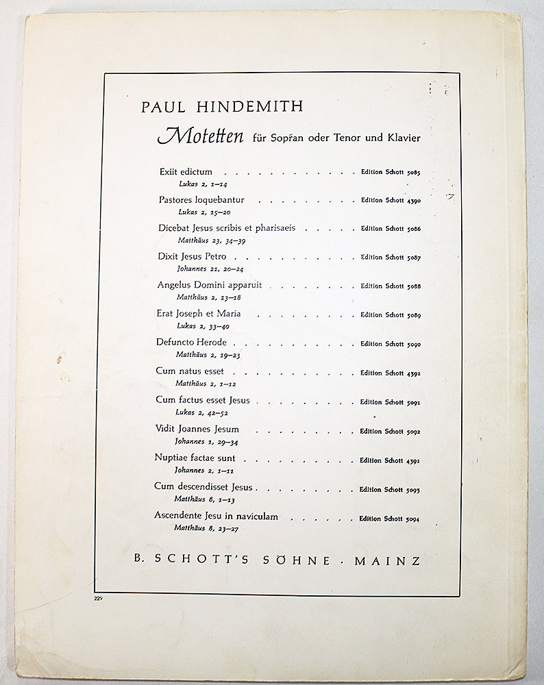 Hindemith: Das Marien Leben