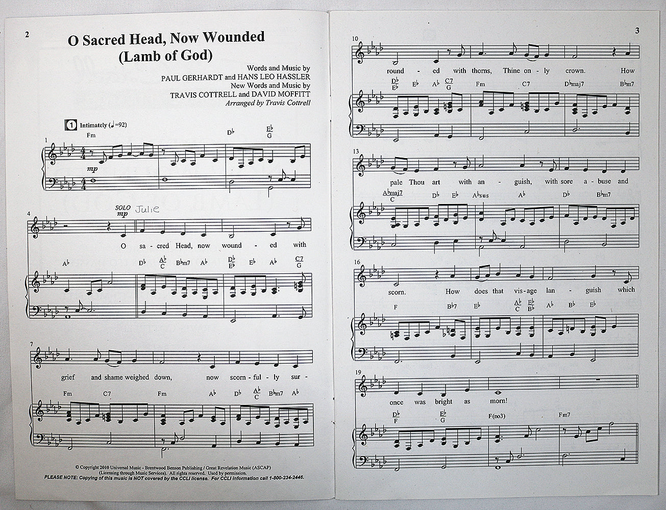 O Sacred Head, Now Wounded (Choral Octavo)