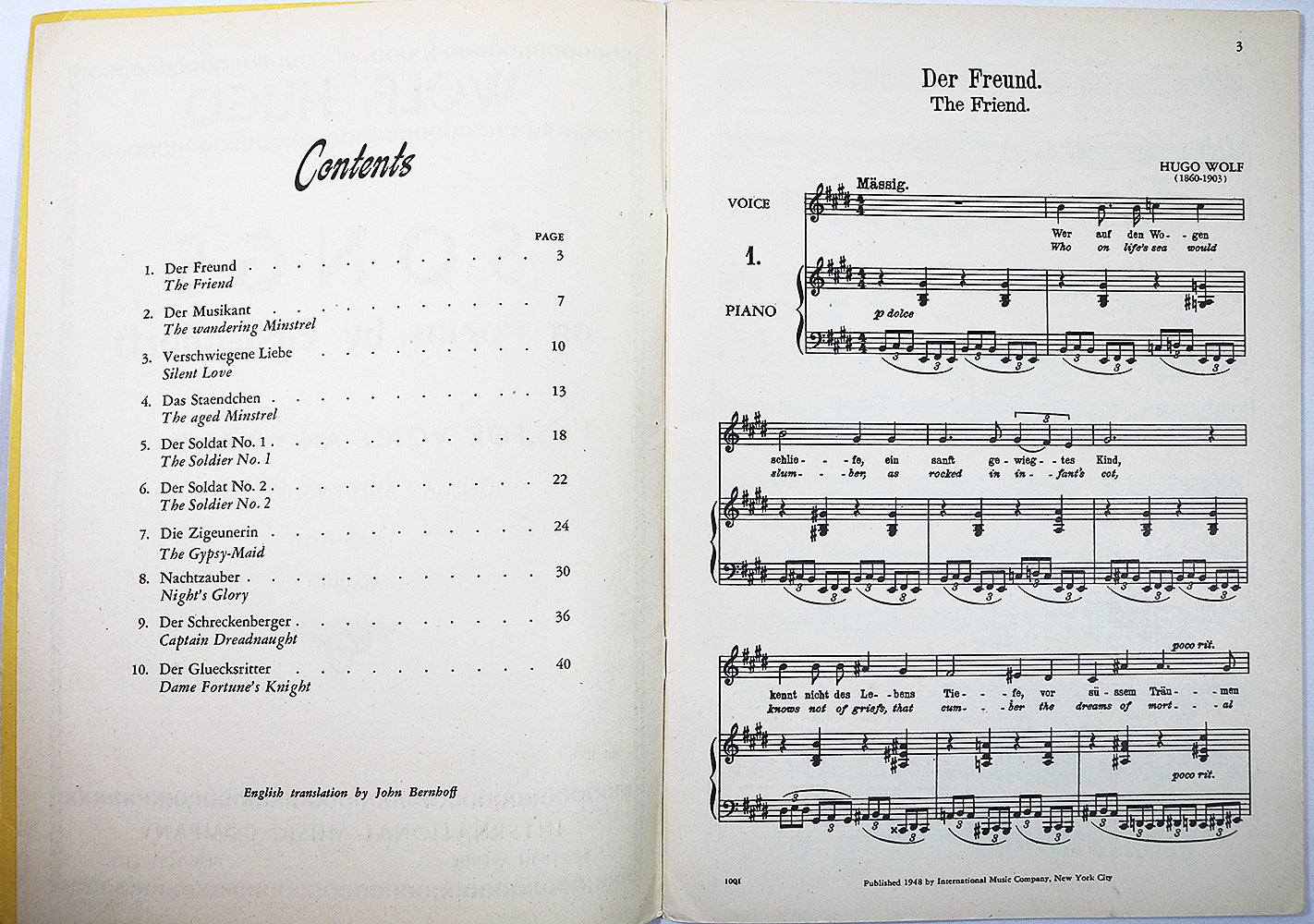Wolf: Songs on Poems by Eichendorff for Voice and Piano (Original Key), Volume 1