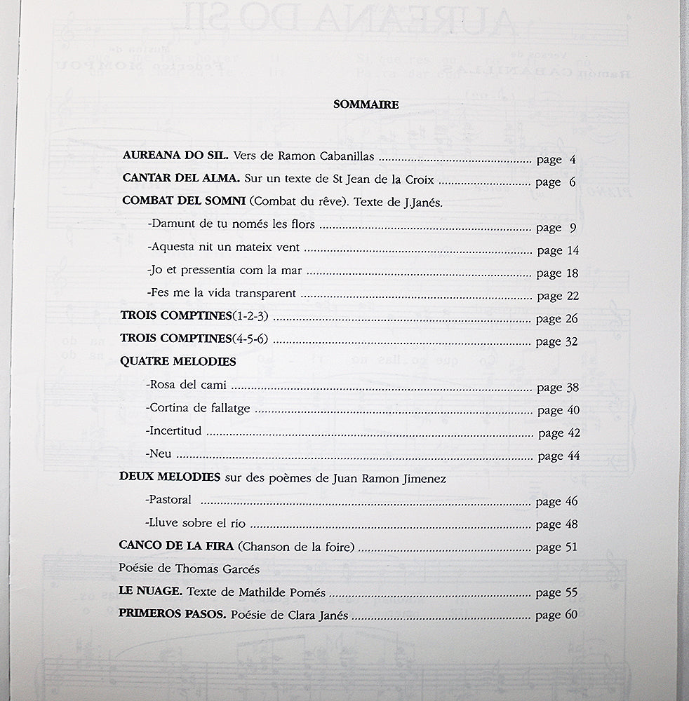 Mompou: Melodies et chansons pour chant et piano