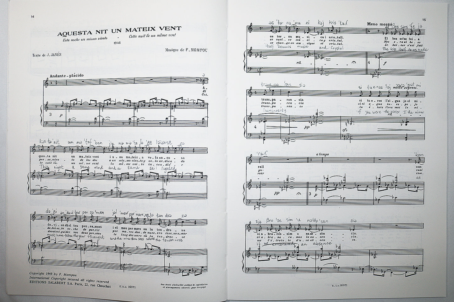 Mompou: Melodies et chansons pour chant et piano