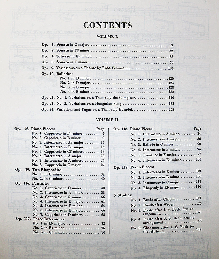 Brahms: Piano Works in Two Volumes, Volume II