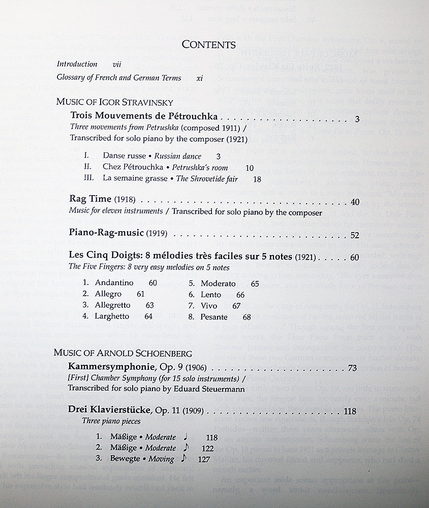 Twentieth-Century Piano Classics: Eight Works by Stravinsky, Schoenberg and Hindemith