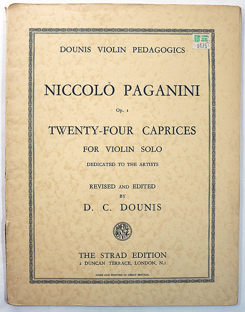 Paganini: Twenty-Four Caprices for Violin Solo, Op. 1