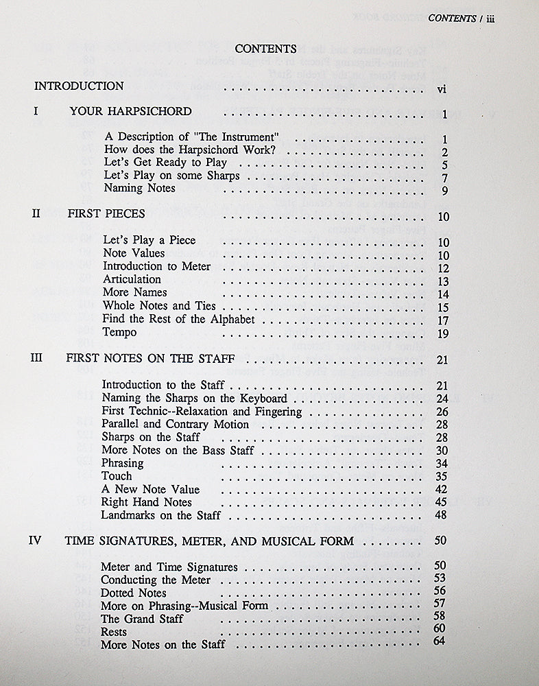 Starting on the Harpsichord: A First Book for the Beginner (Spiral Bound Edition)