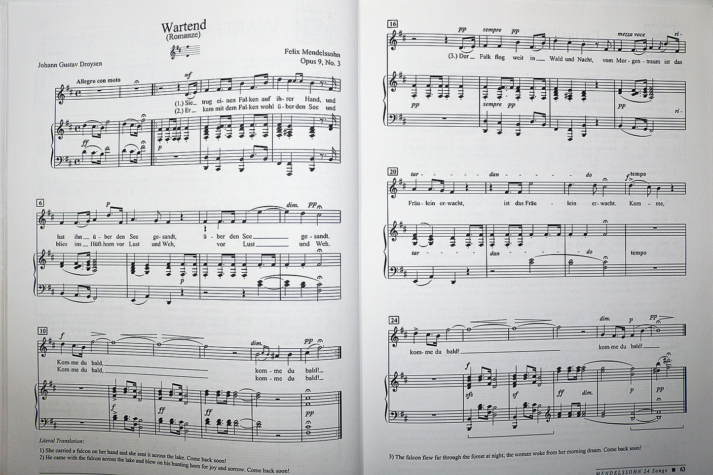 Mendelssohn: 24 Songs (High Voice)