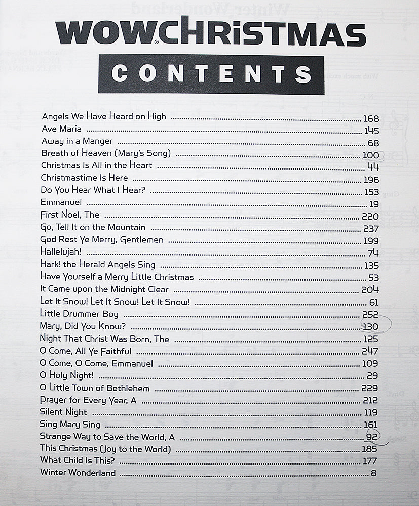 WOW Christmas Songbook (Medium Voice Range)