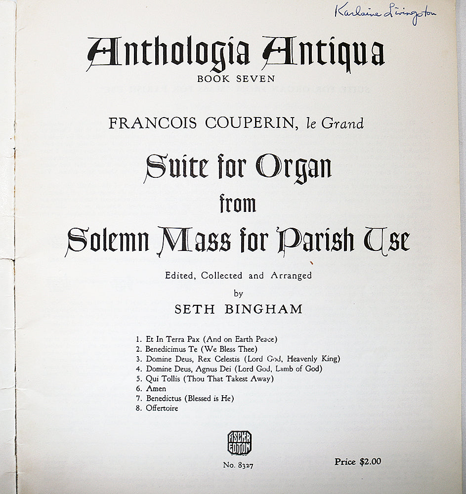 Couperin: Suite for Organ from Solemn Mass for Parish Use