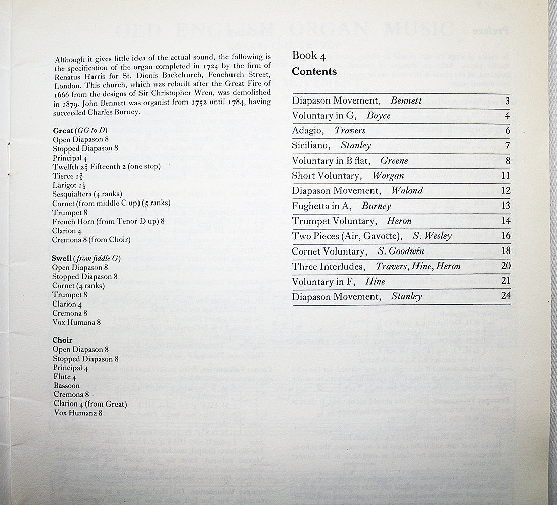 Old English Organ Music for Manuals, Book 4
