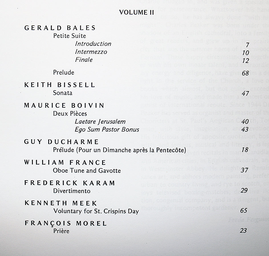 Organ Music for Canada, Volume 2