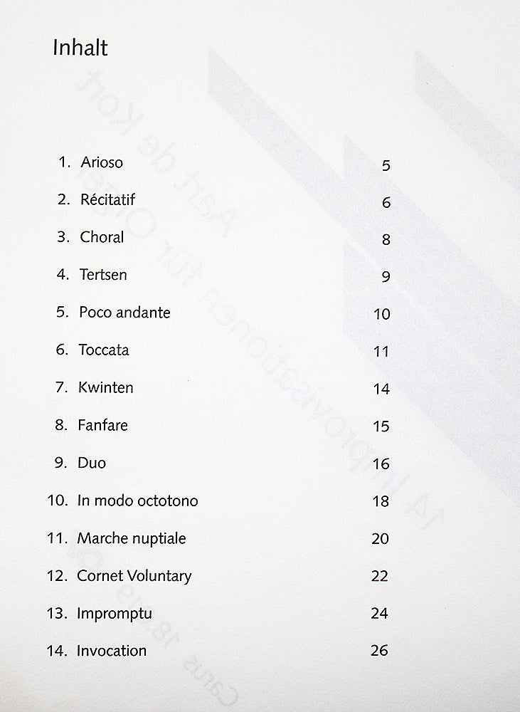 Kort: 14 Improvisations for Organ