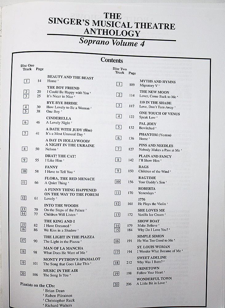 The Singer's Musical Theatre Anthology, Vol 4 (Soprano)