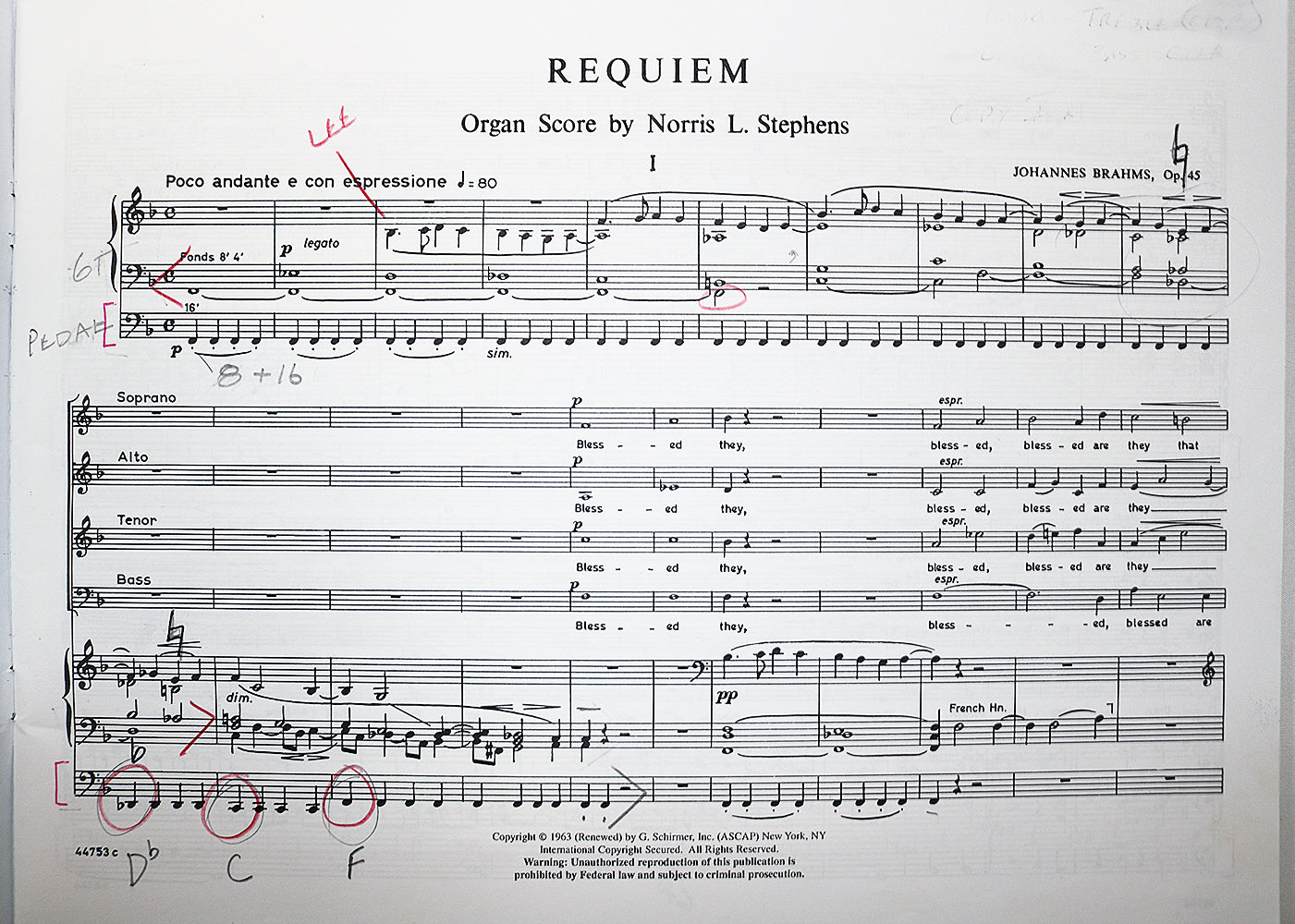 Brahms: Requiem (Organ Score)