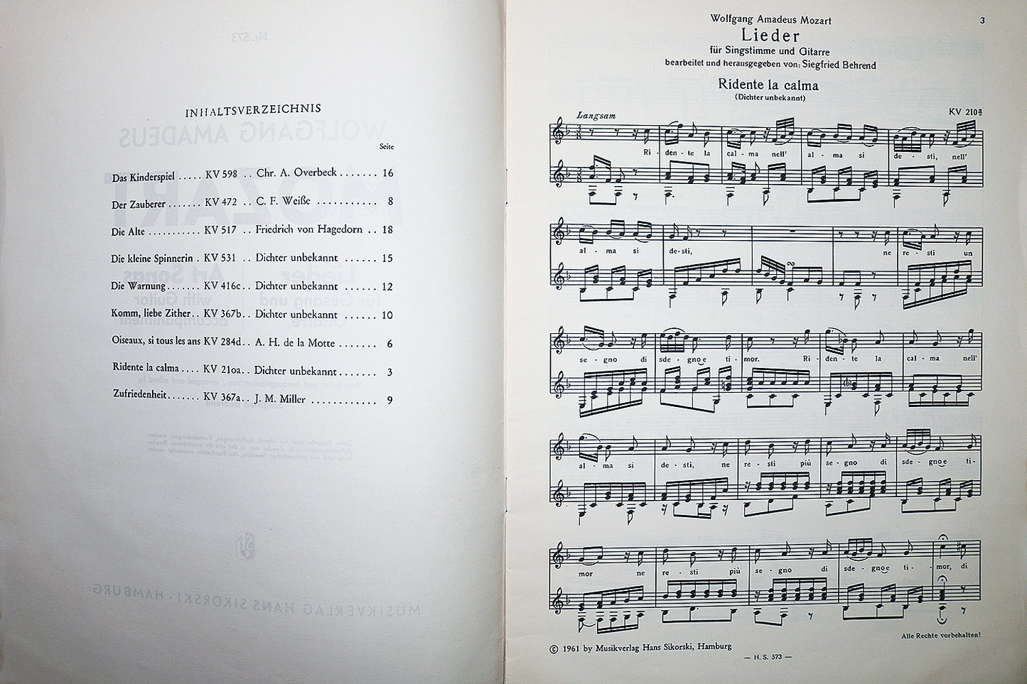 Mozart: Art Songs with Guitar Accompaniment