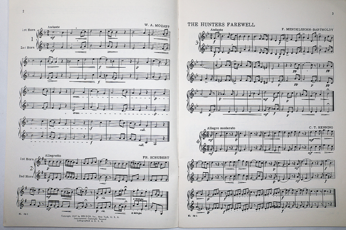 Sixty French Horn Duets, Book One, No. 1 to 34