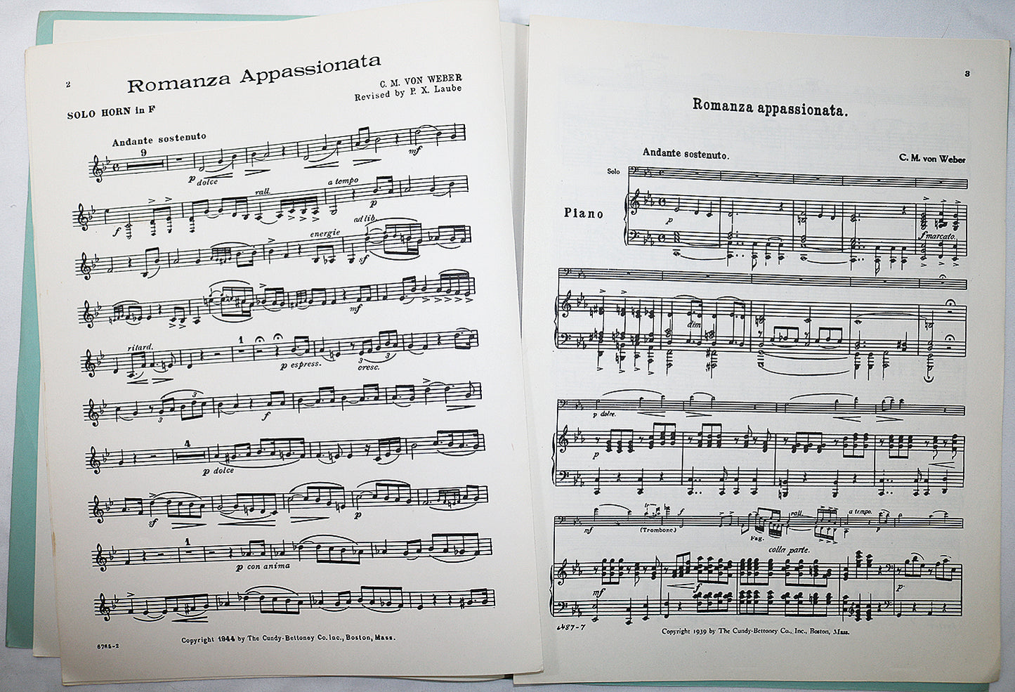 Weber: Romanza Appassionata for F Horn and Piano