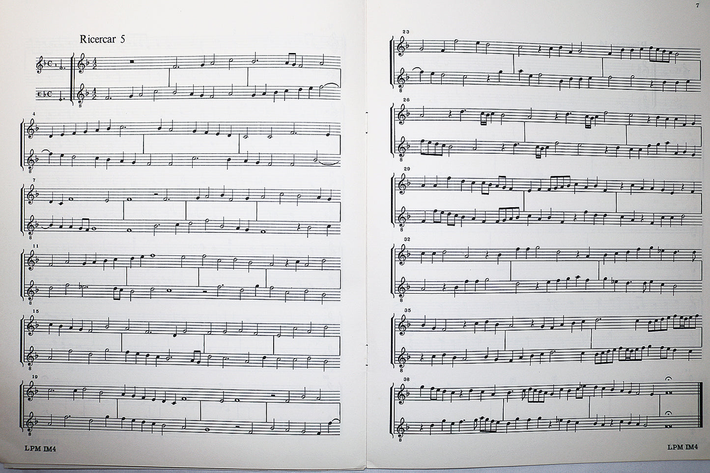 Guami: Seven Ricercari, 1588 for Two Instruments