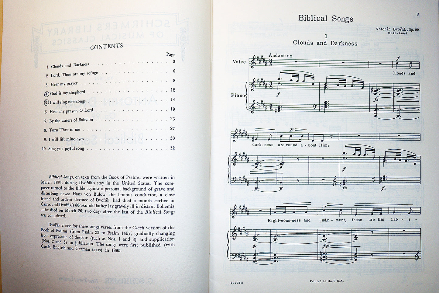 Dvořák: Biblical Songs, Op. 99 (High Voice)