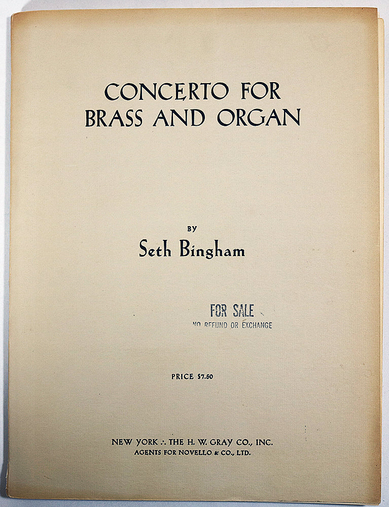 Bingham: Concerto for Brass and Organ
