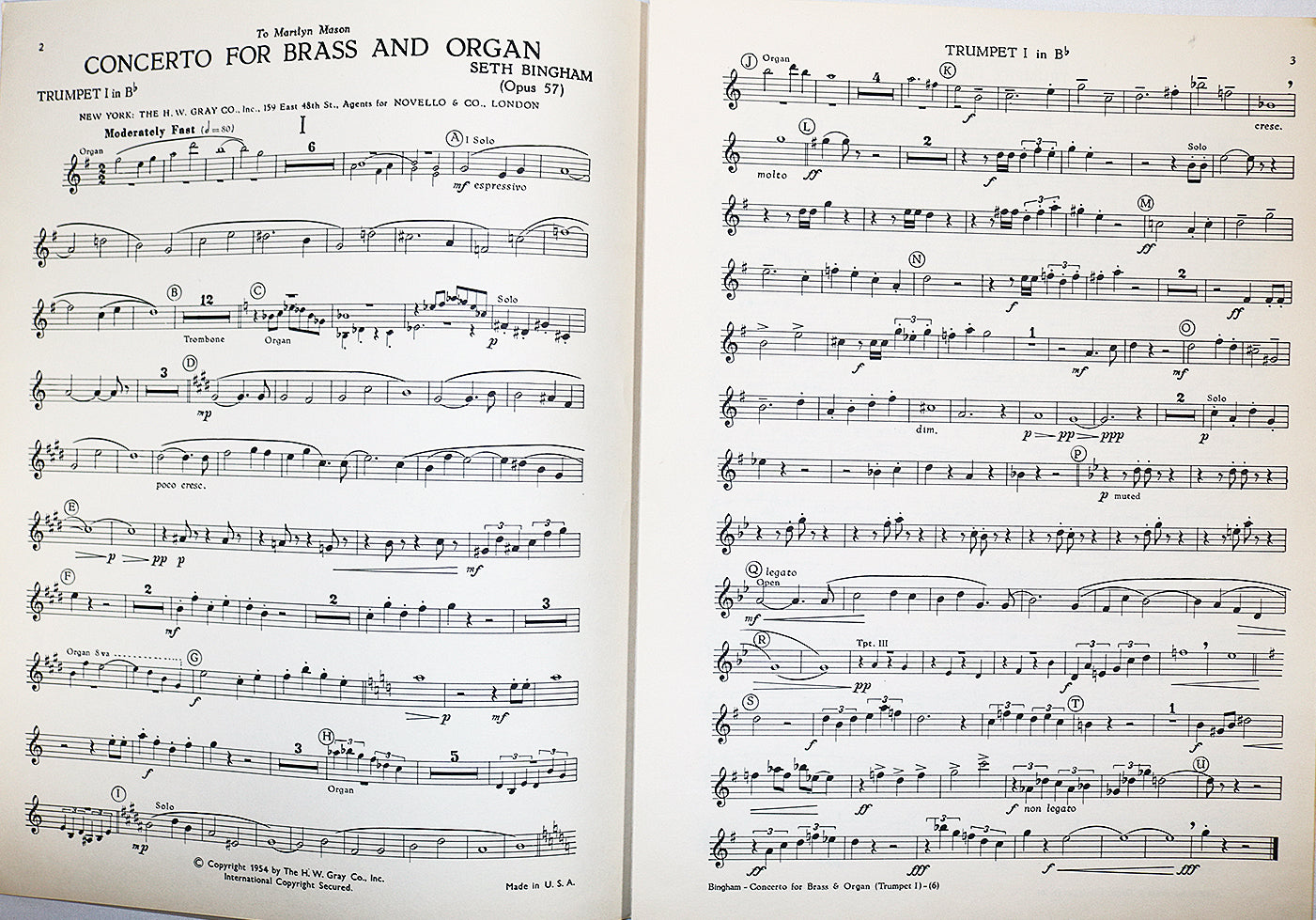 Bingham: Concerto for Brass and Organ