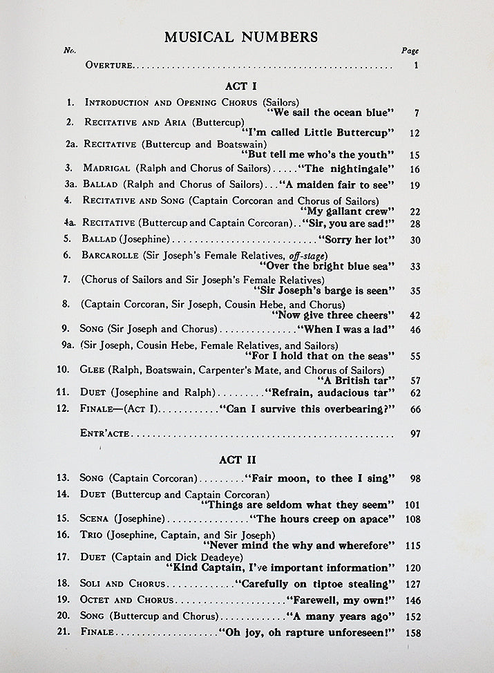 Gilbert & Sullivan: HMS Pinafore - Opera (Vocal Score)