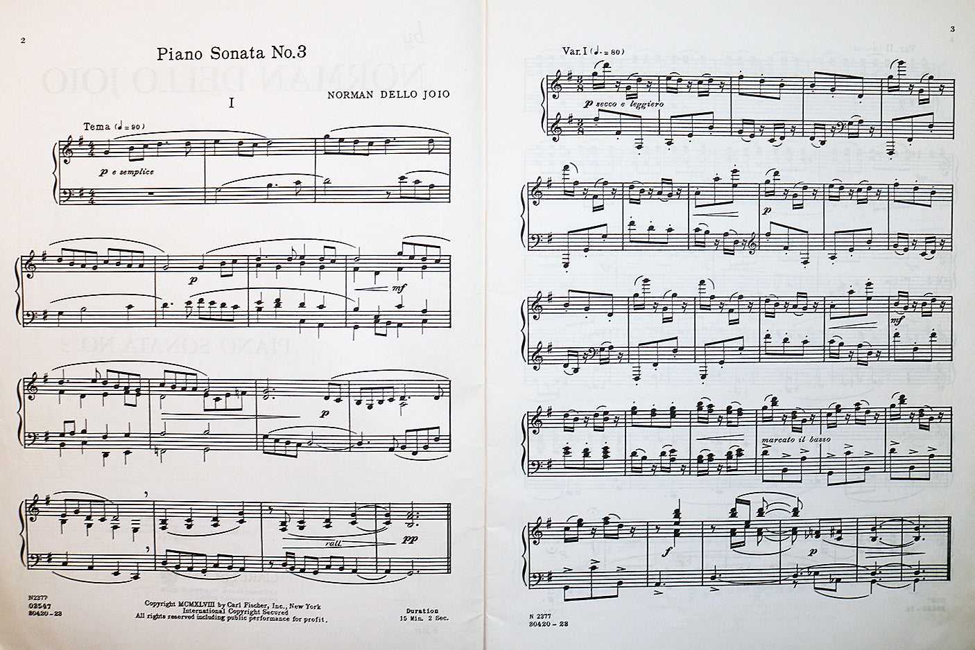 Dello Joio: Piano Sonata No.3