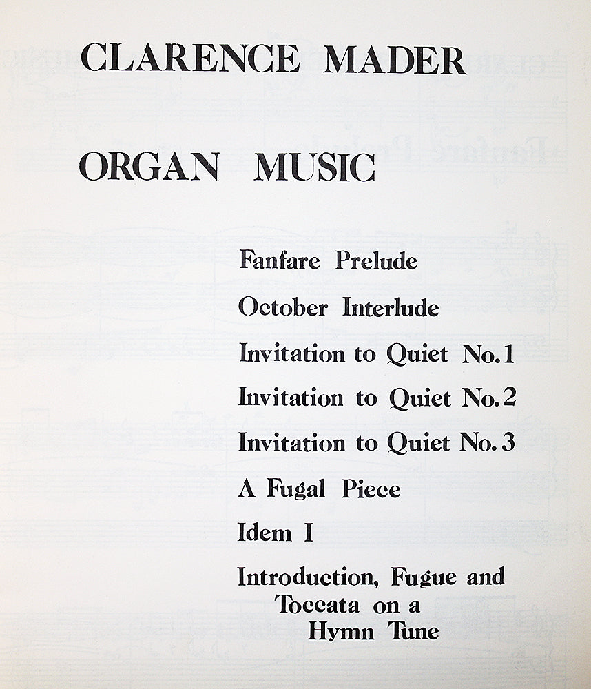 Mader: Organ Music