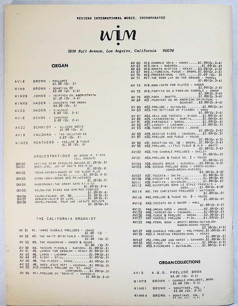 Mader: Organ Music