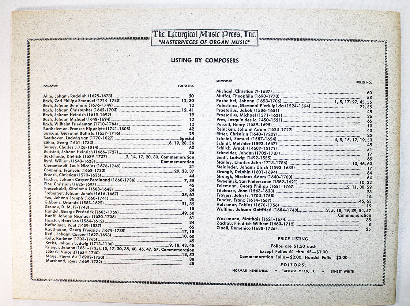Masterpieces of Organ: Folios 69 & 70
